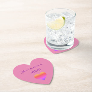 Personalise XOXO HEART Paper Coaster