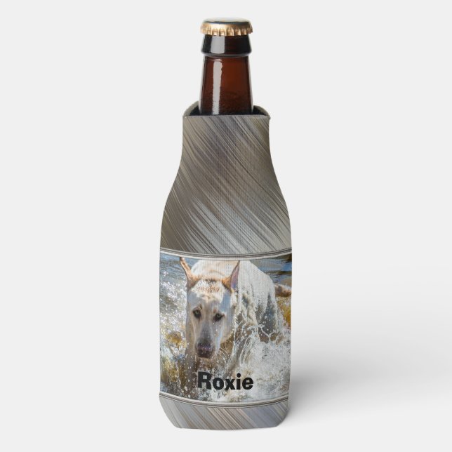 Personalise:  Yellow Labrador Photo Framed Bottle Cooler (Bottle Front)