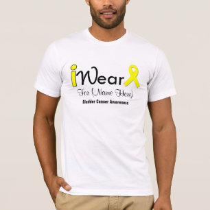 Personalise Yellow Ribbon Bladder Cancer T-Shirt