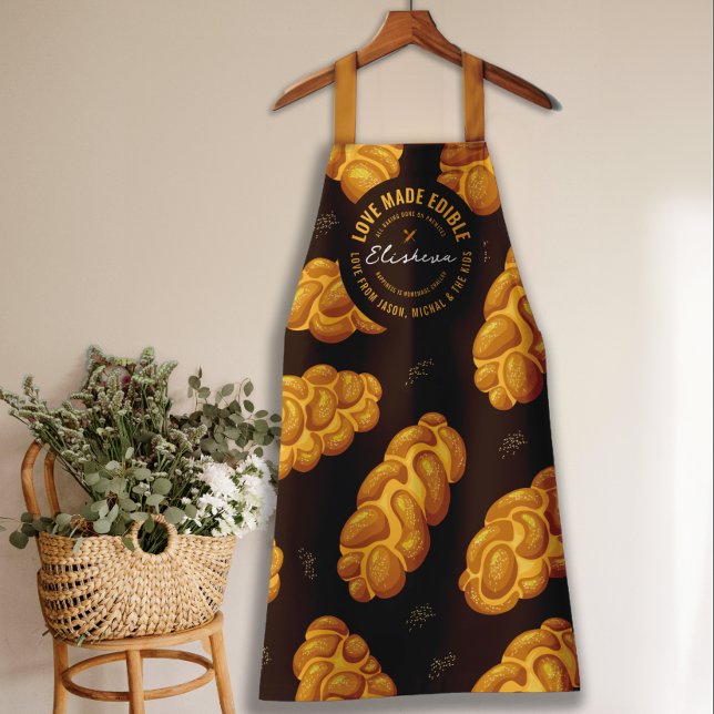 Personalise You Own Challah Pattern Baker's  Apron (Creator Uploaded)
