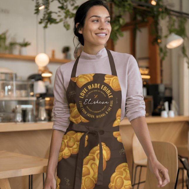Personalise You Own Challah Pattern Baker's  Apron (Creator Uploaded)