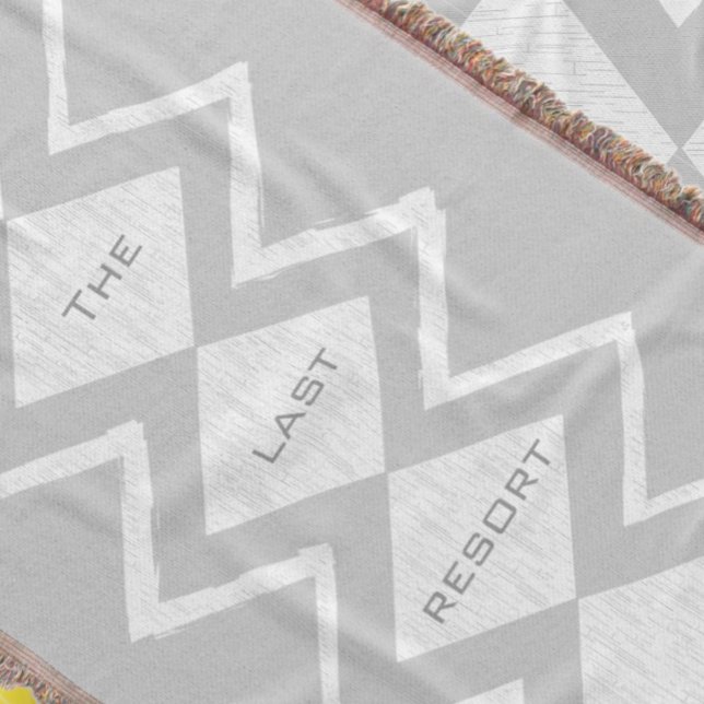 Personalise Your Beach House Grey Zig Zag Diamond Throw Blanket (Creator Uploaded)