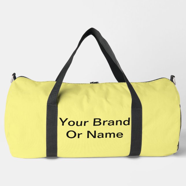 Personalise Your Brand Or Name Yellow  Duffle Bag (Front)