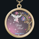 Personalise Your Breast Cancer Necklace<br><div class="desc">Large Keep your favourite image, design, or words of inspiration close your heart with this beautiful round metal necklace featuring a polished gold finish. Complete with a 18" gold finish chain (2" extender) and lobster claw clasp, this necklace features a UV resistant and waterproof coating to protect your imagery for...</div>