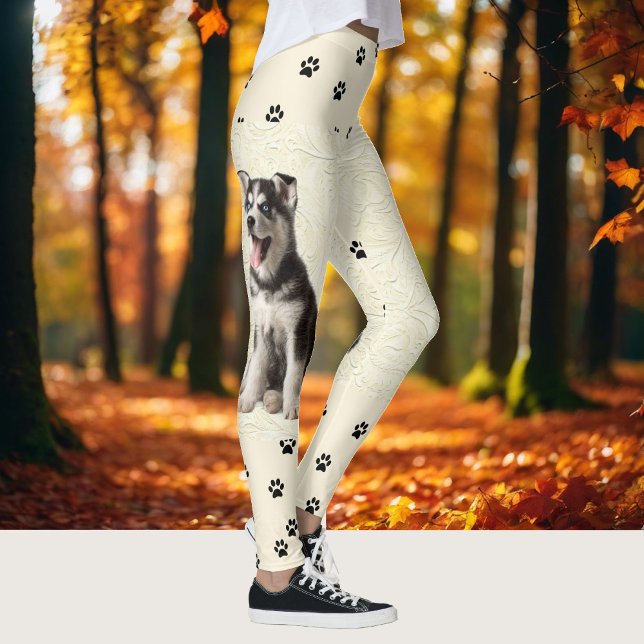 Personalise Your Dog Puppy Photo Leggings Pants (Creator Uploaded)