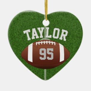Personalise Your Football player Name and Number Ceramic Ornament