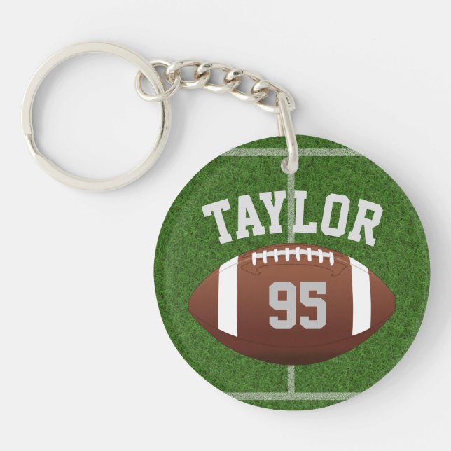 Personalise Your Football player Name and Number Key Ring (Front)