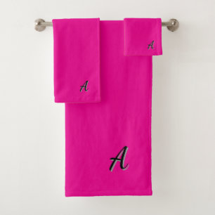 Personalise Your Initial(s)  Hot Pink  Bath Towel Set