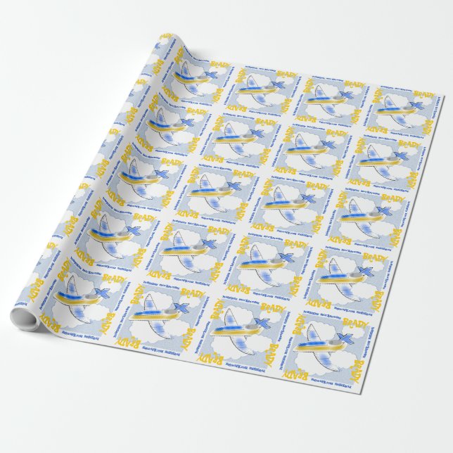 Personalise your Jet Plane Wrapping Paper (Unrolled)