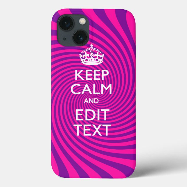 Personalise Your Keep Calm and Gift Hot Pink Twist Case-Mate iPhone Case (Back)