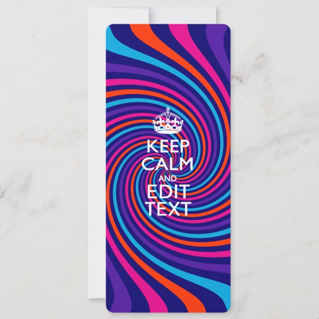 Personalise Your Keep Calm Text on Multicolored (Front)