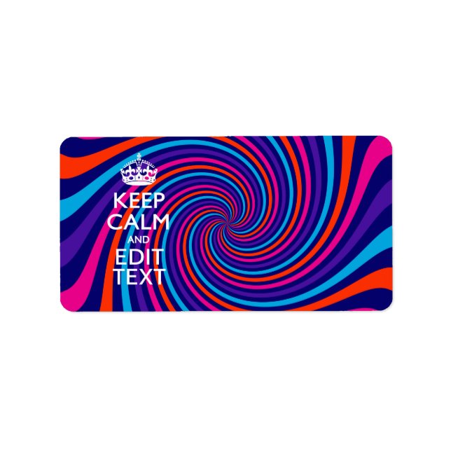 Personalise Your Keep Calm Text on Multicolored Label (Front)