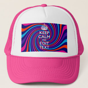 Personalise Your Keep Calm Text on Multicolored Trucker Hat