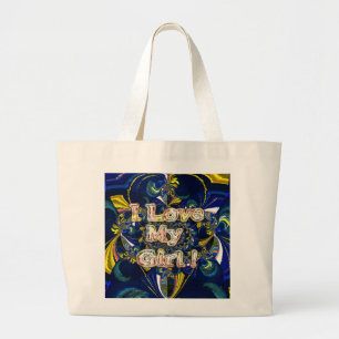 Personalise Your Love Infinity: I Love my Girl Large Tote Bag
