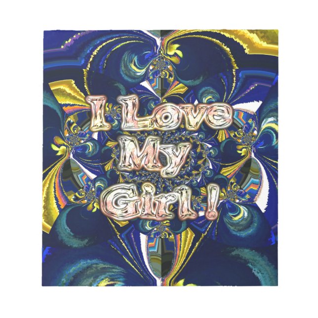 Personalise Your Love Infinity: I Love my Girl Notepad (Front)