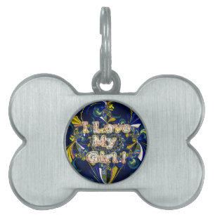 Personalise Your Love Infinity: I Love my Girl Pet Name Tag