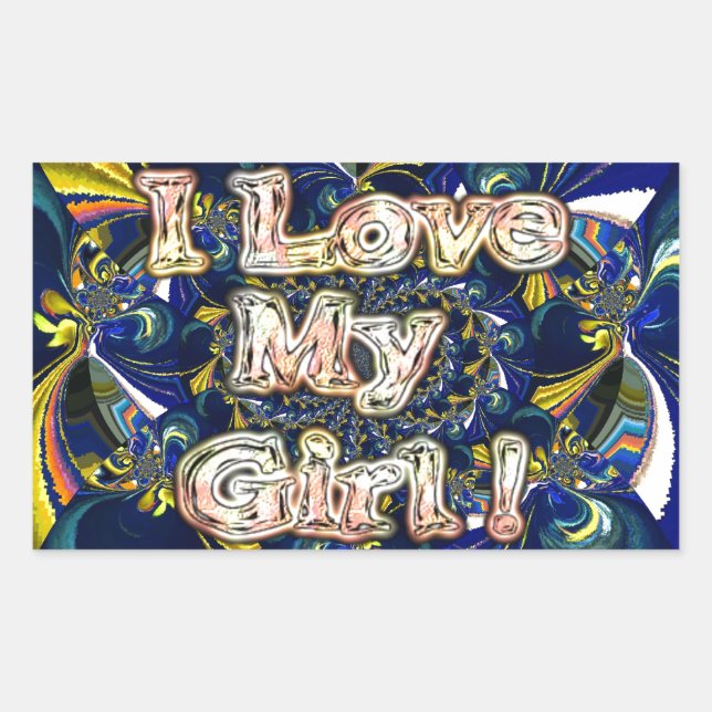 Personalise Your Love Infinity: I Love my Girl Rectangular Sticker (Front)