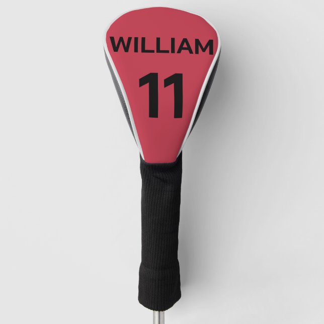 personalise your name and number  golf head cover (Front)