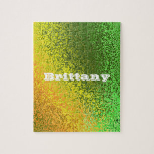 Personalise Your Name Shades Yellow Green Jigsaw Puzzle