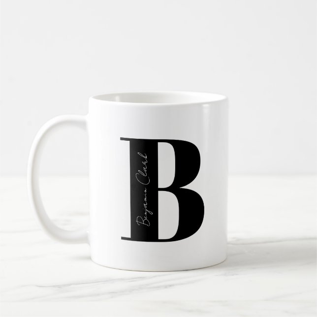 Personalise Your Name Start with B Coffee Mug (Left)