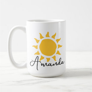 Personalise Your Name Summer Sun Watercolor Coffee Mug