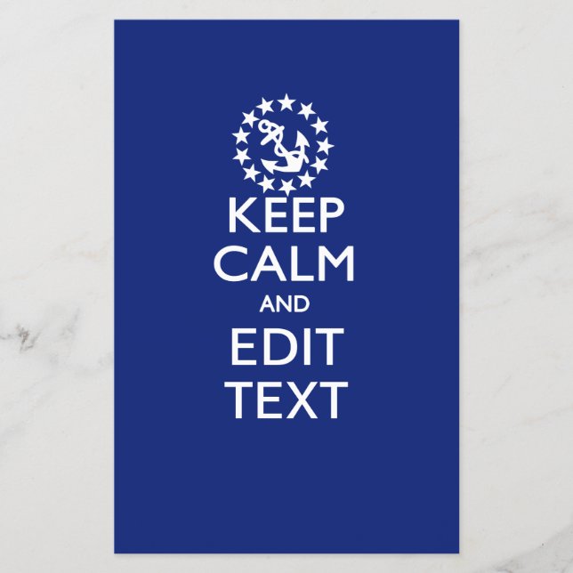 Personalise Your Nautical Keep Calm And Edit Text Flyer (Front)