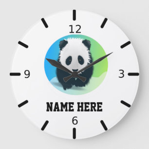 Personalise Your Own Baby Panda Large Clock