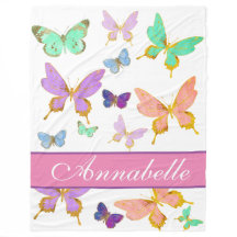 Personalise Your Own Butterfly Fleece Blanket