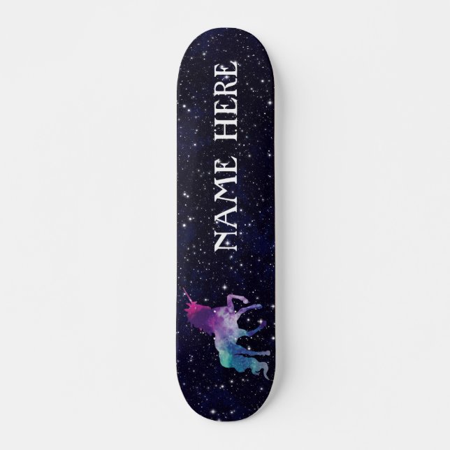 Personalise Your Own Colourful Magical Unicorn Skateboard (Front)
