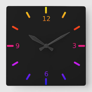 Personalise Your Own Colourful Square Wall Clock