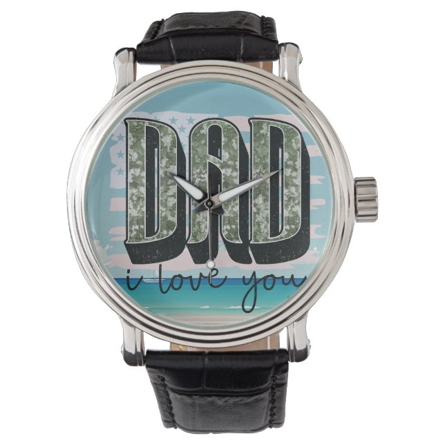 Personalise Your Own Custom Design Dad I Love You Watch (Front)