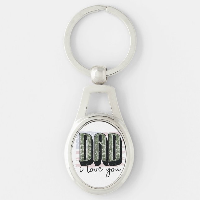 Personalise Your Own Custom Made Dad I Love You on Key Ring (Front)