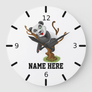 Personalise Your Own Cute Baby Panda Large Clock