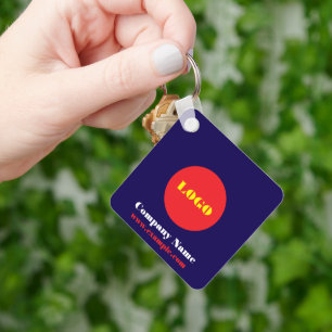 Personalise Your Own Dark Blue Aluminium Square Key Ring
