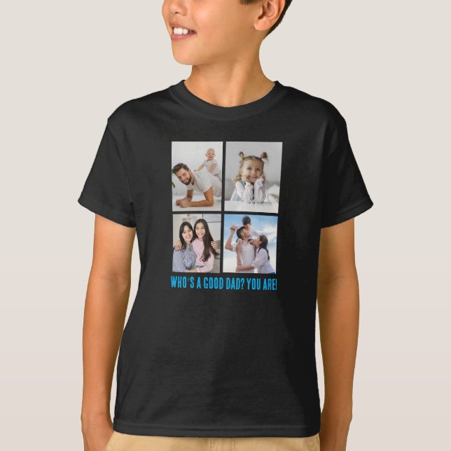 Personalise Your Own Fathers Day Photo College on T-Shirt (Front)