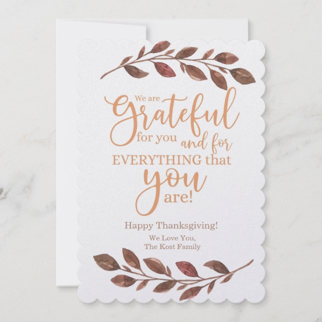 Personalise Your Own Thanksgiving Card (Front)
