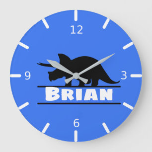 Personalise Your Own Triceratops Dinosaur Square Large Clock