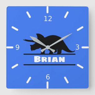 Personalise Your Own Triceratops Dinosaur Square S Wall Clock