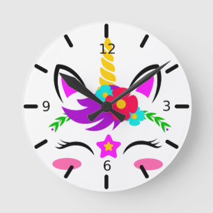Personalise your own unicorn round clock