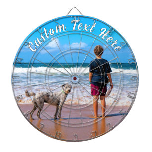 Personalise Your Pet Photo Dart Board Custom Text