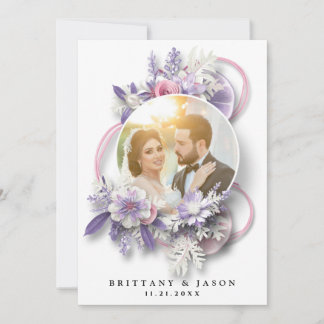 Personalise your wedding photo in a bouquet  thank you card