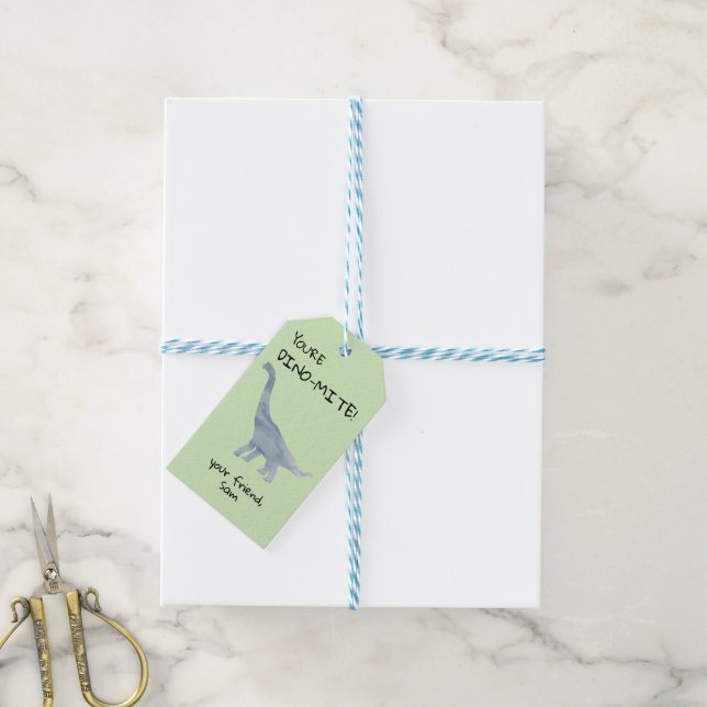 Personalise You're Dino-mite Dinosaur Gift Tag (With Twine)