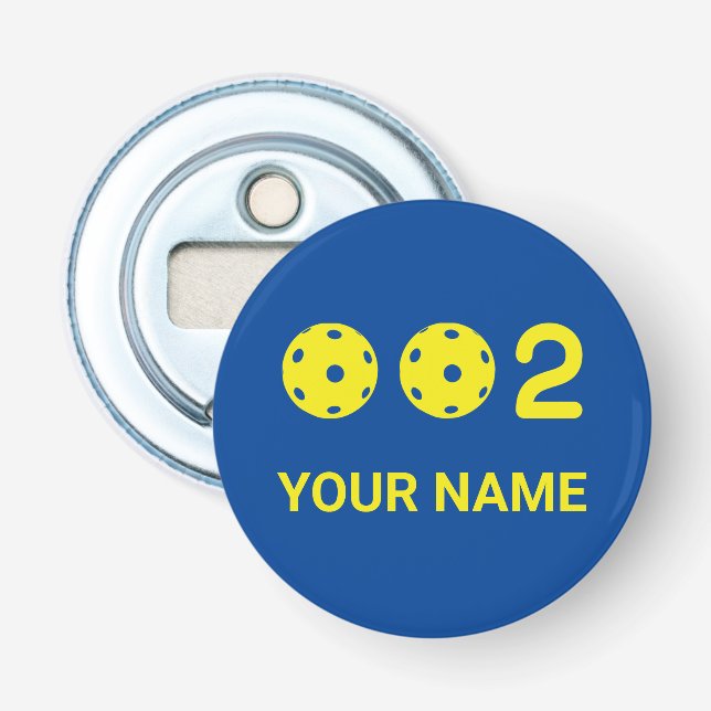 Personalised  0 0 2 funny pickleball score bottle opener (Front)