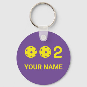 Personalised 0 0 2 Funny Pickleball score Key Ring