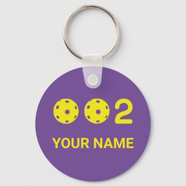 Personalised 0 0 2 Funny Pickleball score Key Ring (Front)
