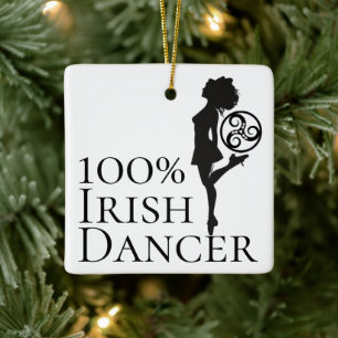 Personalised 100% Irish Dancer Christmas Ceramic Ornament