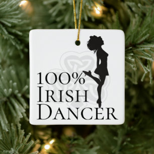 Personalised 100% Irish Dancer Hard Shoe Christmas Ceramic Ornament