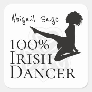 Personalised 100% Irish Dancer Soft Shoe Dance Square Sticker