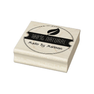 Personalised '100% Natural' Wooden Stamp