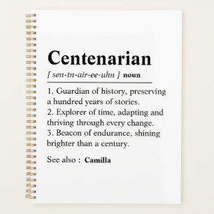 Personalised 100th Birthday Journal, Custom 100 Planner